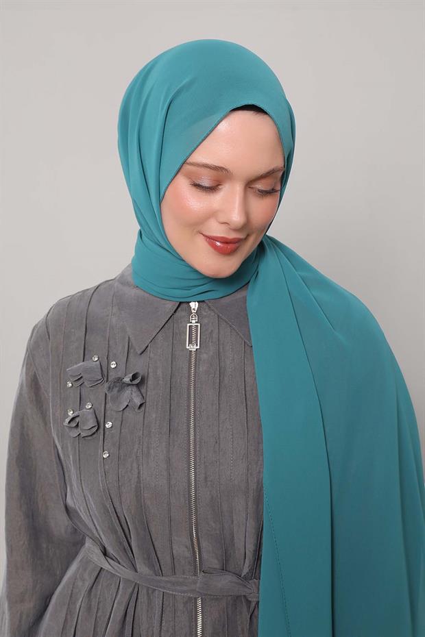 Su Yeşili Lux Şifon Şal