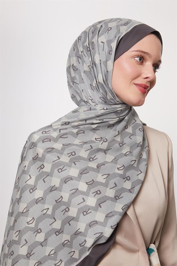 Su Yeşili Petek Desen Love Şal