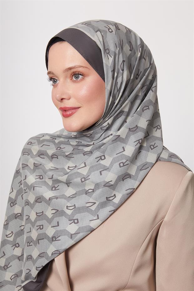 Su Yeşili Petek Desen Love Şal