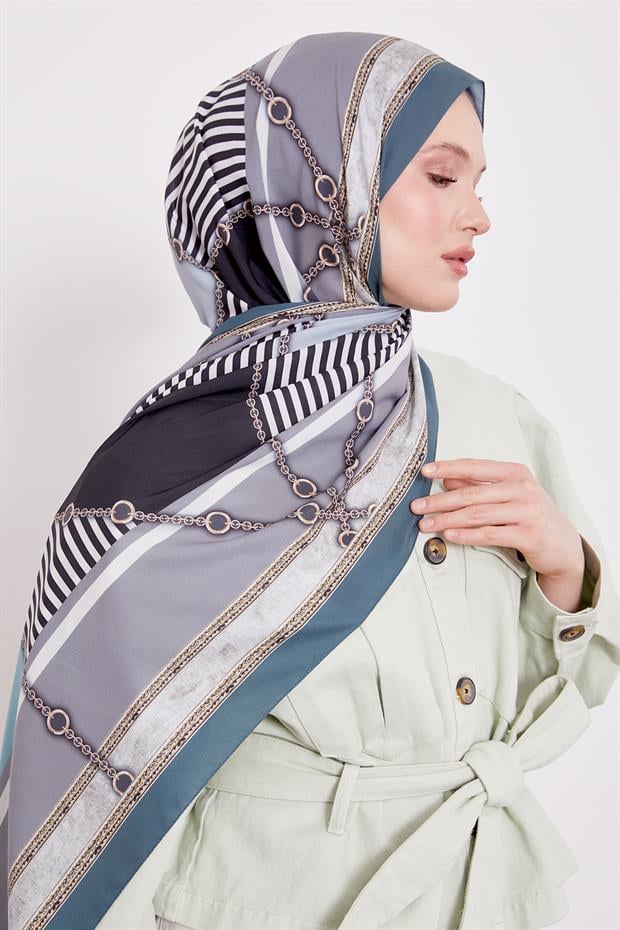 Su Yeşili Zincir Desen Love