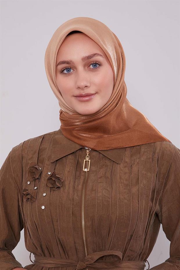 Sütlü Kahve Çift Renk Kehribar Eşarp