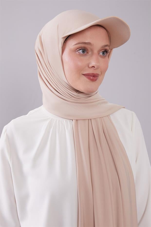 Sütlü Kahve Pratik Şapkalı Şal