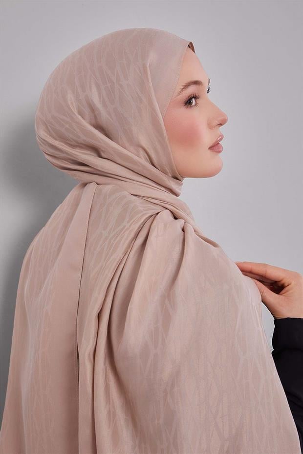 Sütlü Kahve Sarmal Desen Naia Jakar Şal