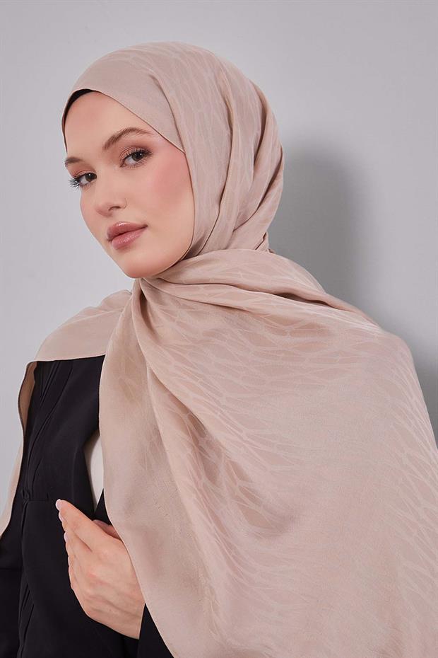 Sütlü Kahve Sarmal Desen Naia Jakar Şal