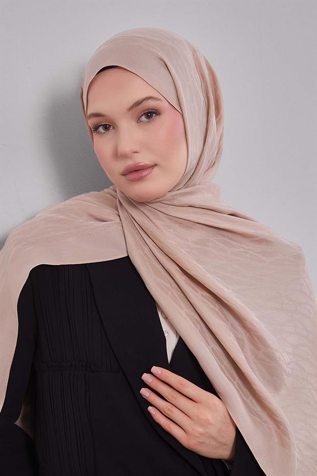 Sütlü Kahve Sarmal Desen Naia Jakar Şal