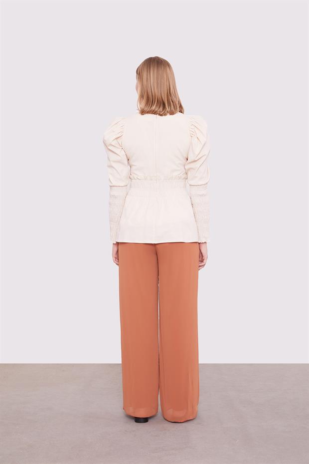 Taba Bol Paça Şifon Pantolon