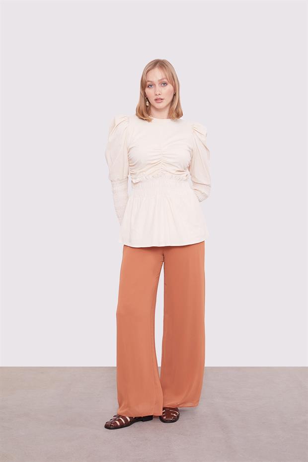 Taba Bol Paça Şifon Pantolon