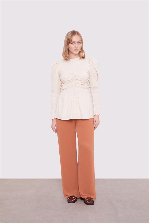 Taba Bol Paça Şifon Pantolon