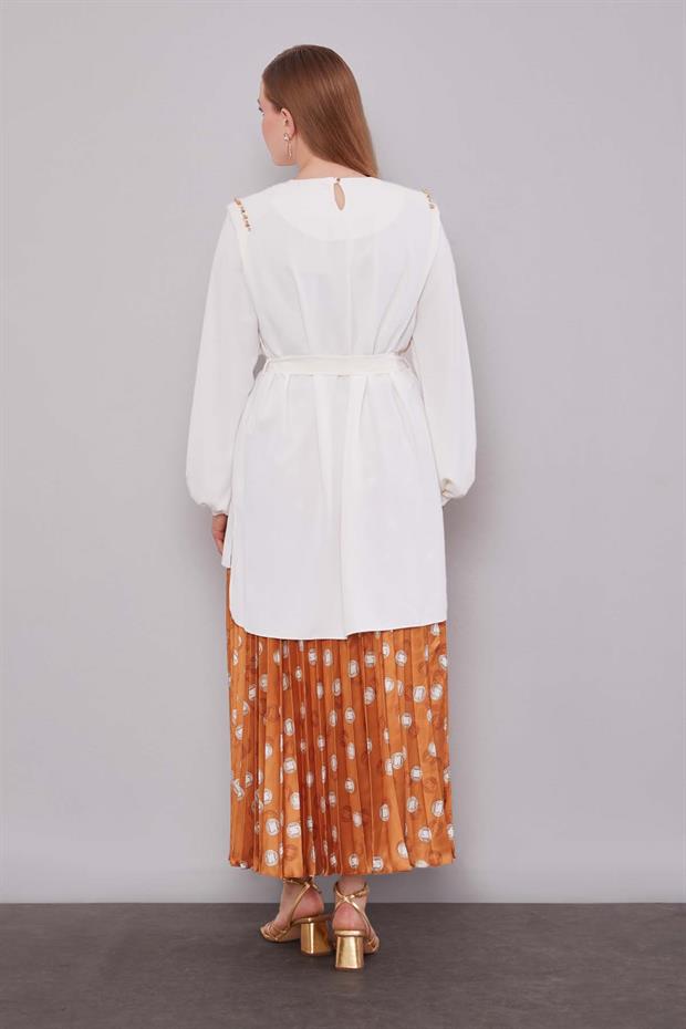 Taba Piliseli Desenli Etek Takım