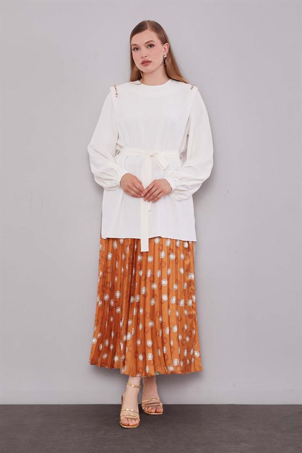 Taba Piliseli Desenli Etek Takım