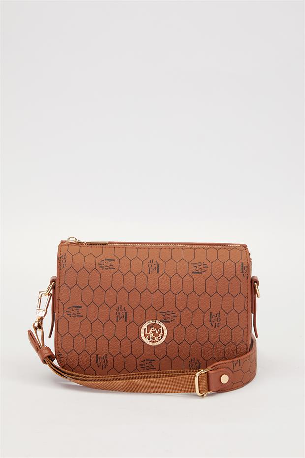 Taba Gizlli Bölmeli Petek Desen Omuz Çantası