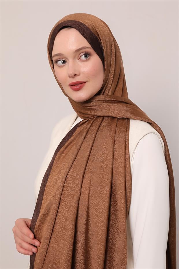 Taba Halka Desen Monogram Şal