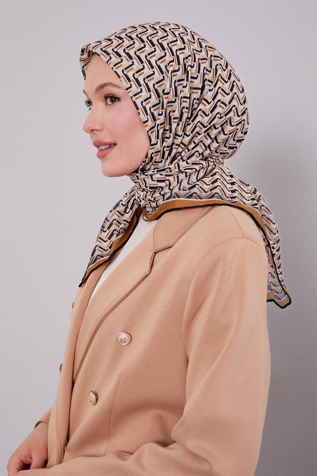 Taba Zigzag Desen Soft Eşarp