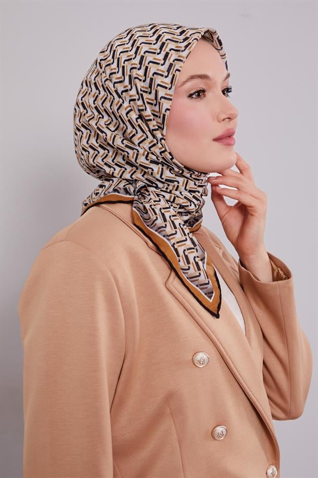 Taba Zigzag Desen Soft Eşarp