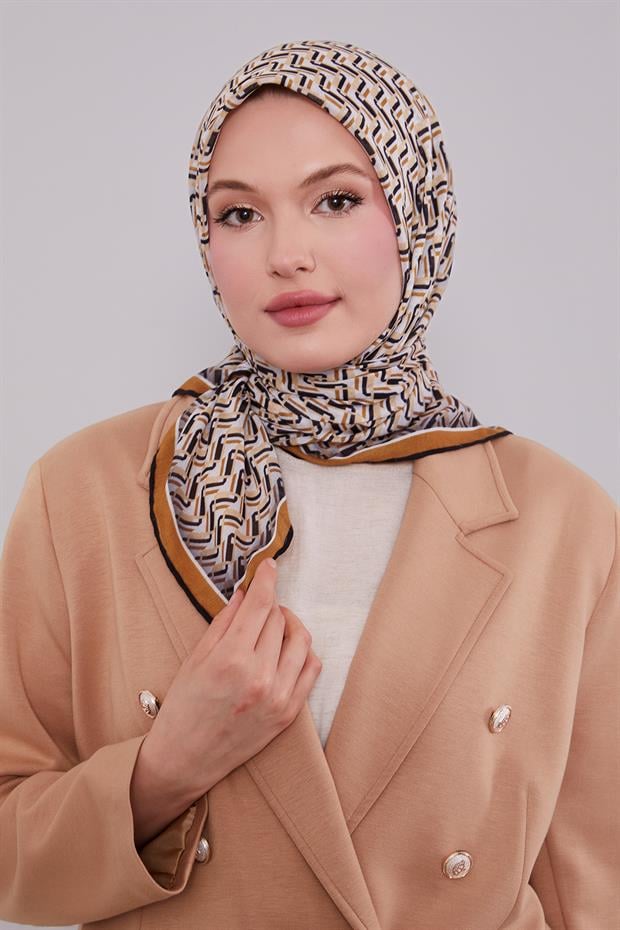 Taba Zigzag Desen Soft Eşarp