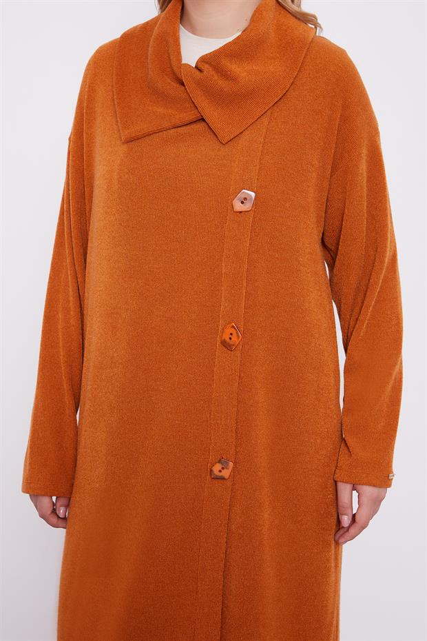 Tarçın Düğme Detaylı Pantolonlu Tunik Takım