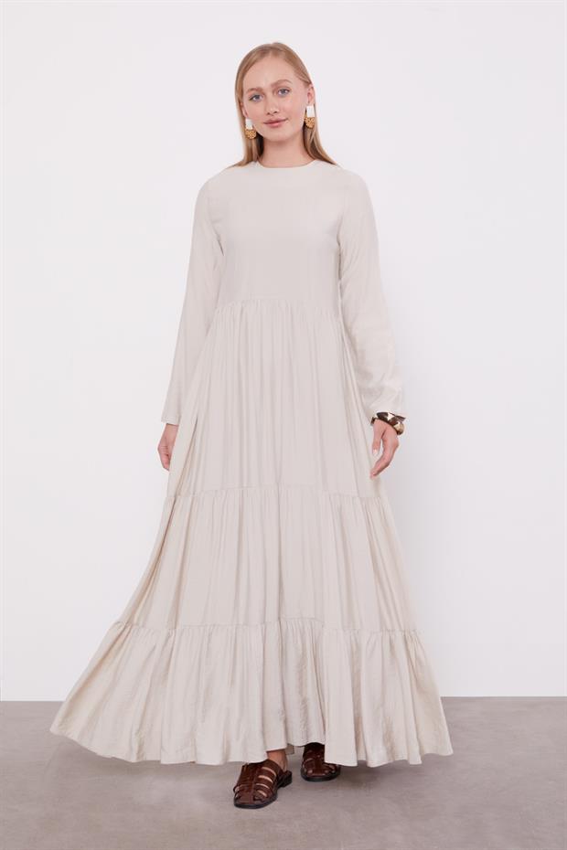 Taş Bağcık Detay Yelekli Elbise