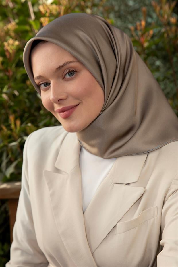 Taş Çift Taraflı Twill İpek Eşarp