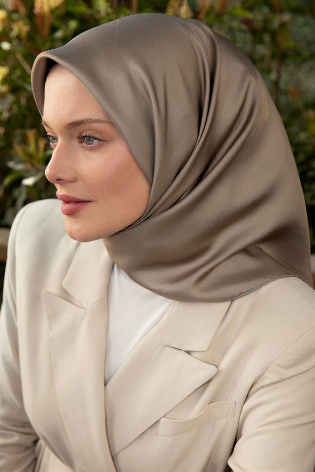 Taş Çift Taraflı Twill İpek Eşarp