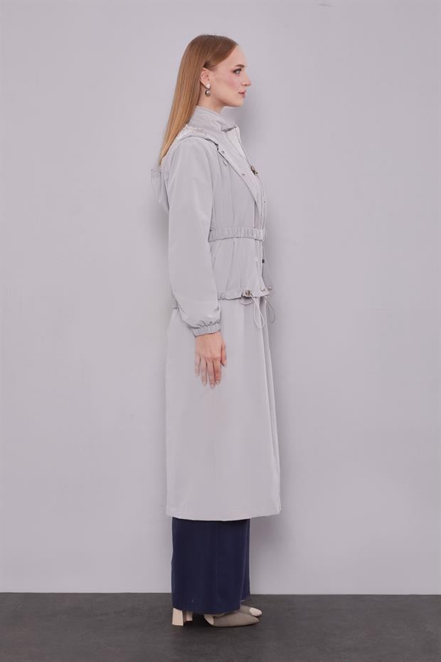 Taş Çıkarılabilir Detaylı Trençkot