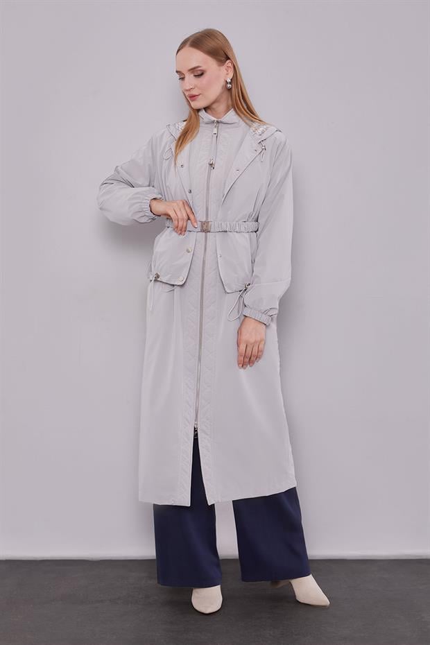 Taş Çıkarılabilir Detaylı Trençkot