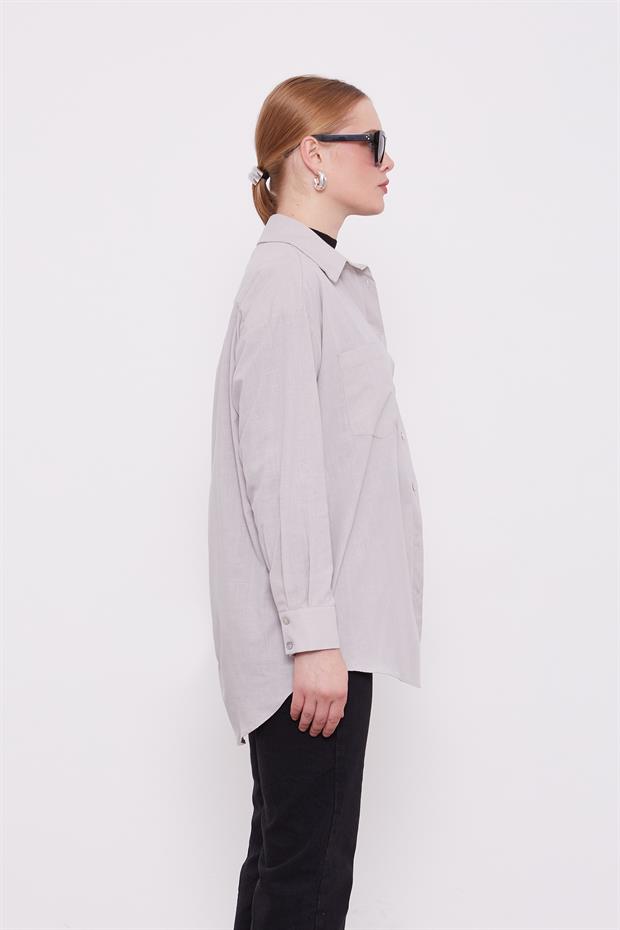 Taş Dokulu Pamuk Gömlek