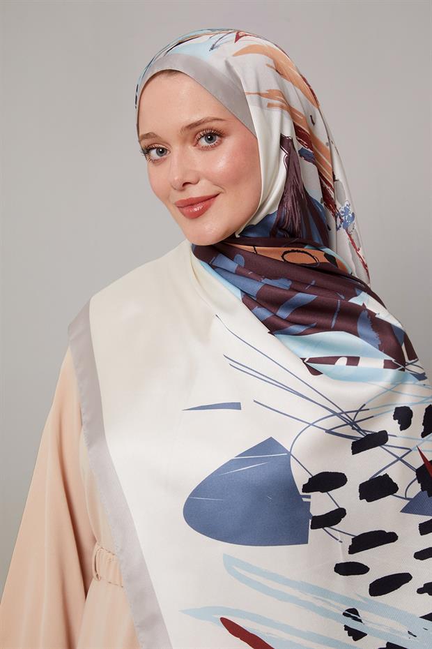 Taş Fırçalı Desen Twill Şal