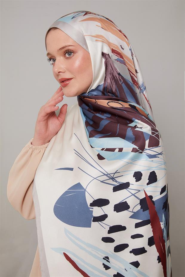 Taş Fırçalı Desen Twill Şal