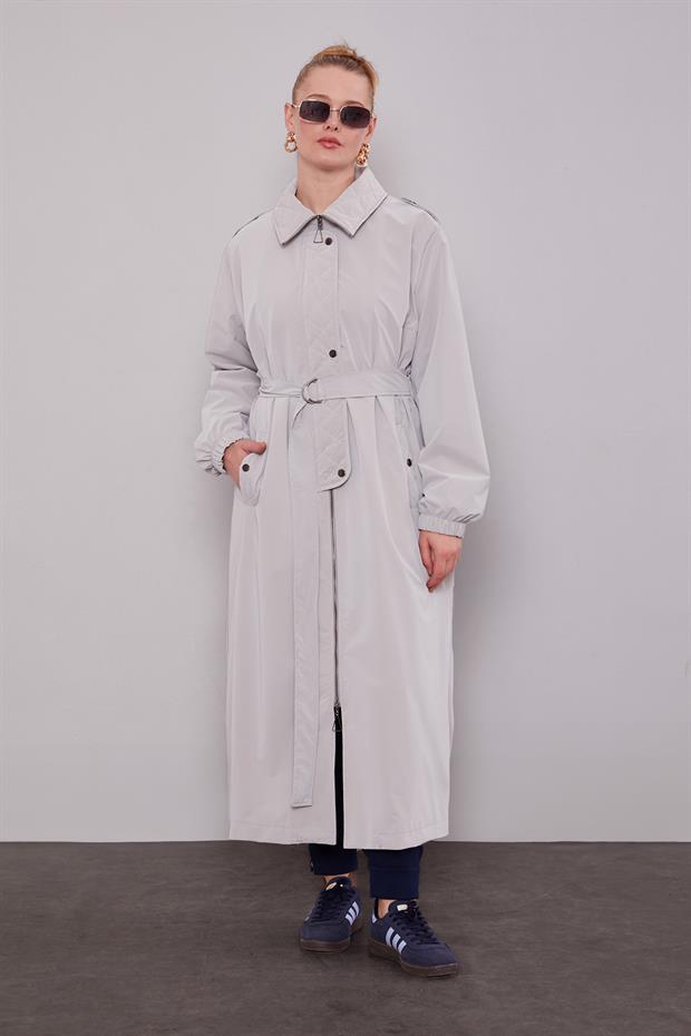 Taş Kapitone Detaylı Trençkot