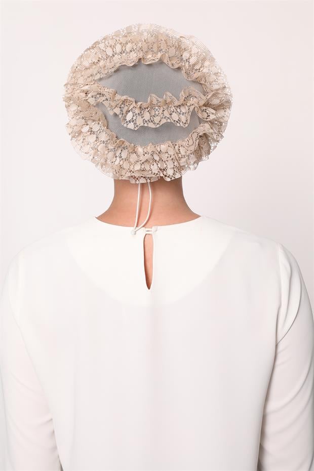 Taş Klipsli Silikonlu Dikişsiz Fırfır Bone