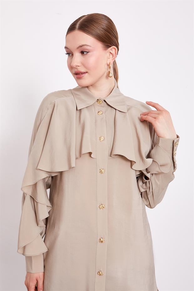 Taş Volan Detaylı Gömlek