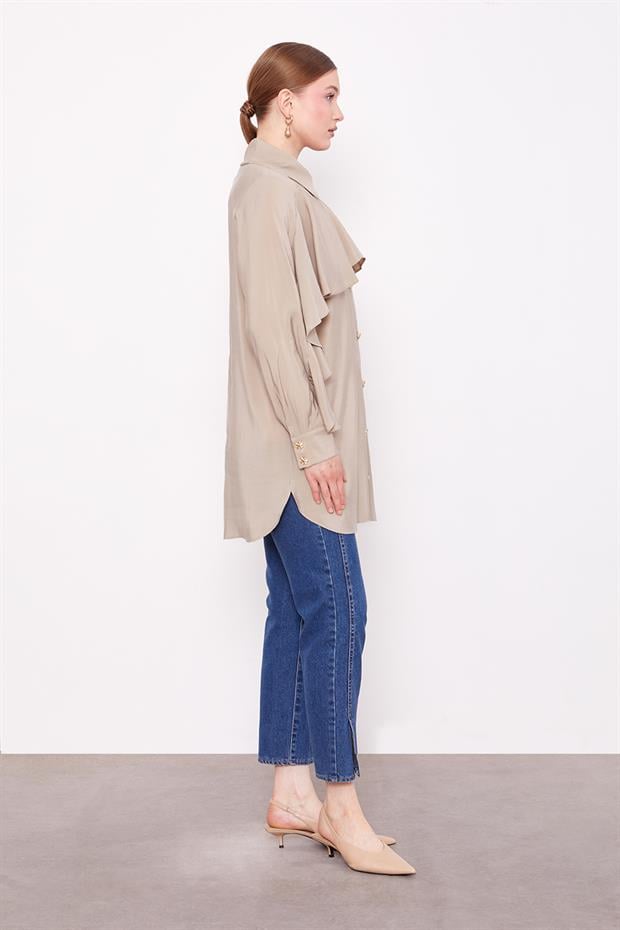 Taş Volan Detaylı Gömlek