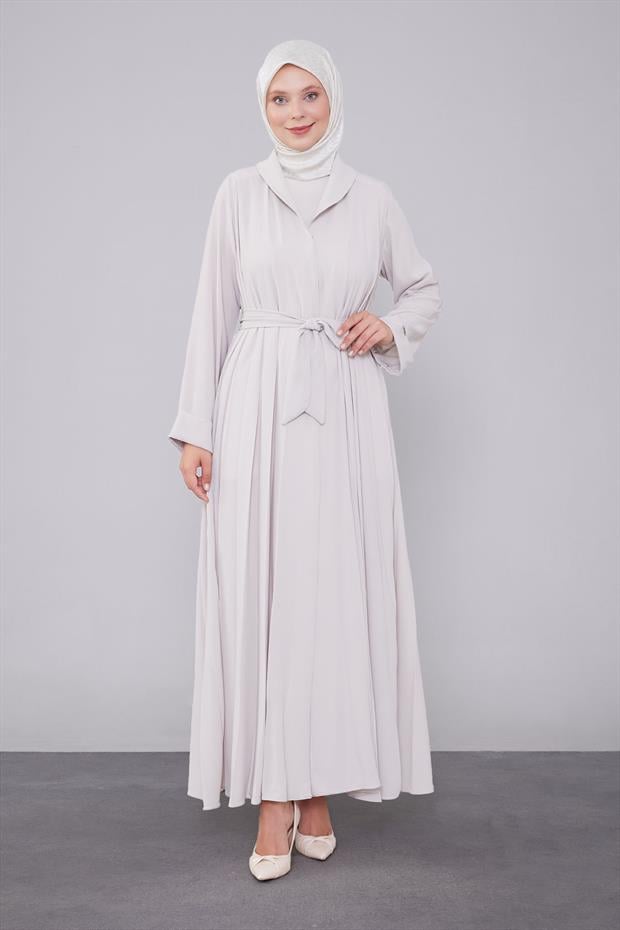 Taş Yaka Detaylı Ferace