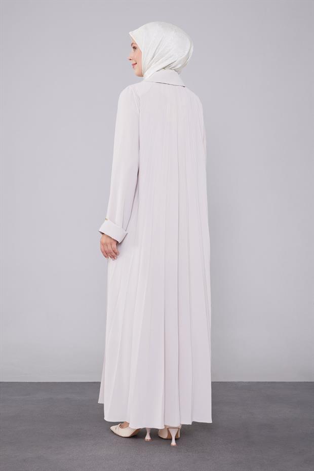 Taş Yaka Detaylı Ferace