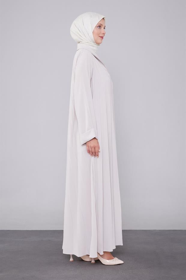 Taş Yaka Detaylı Ferace