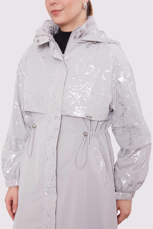 Taş Yansıma Detaylı Trençkot