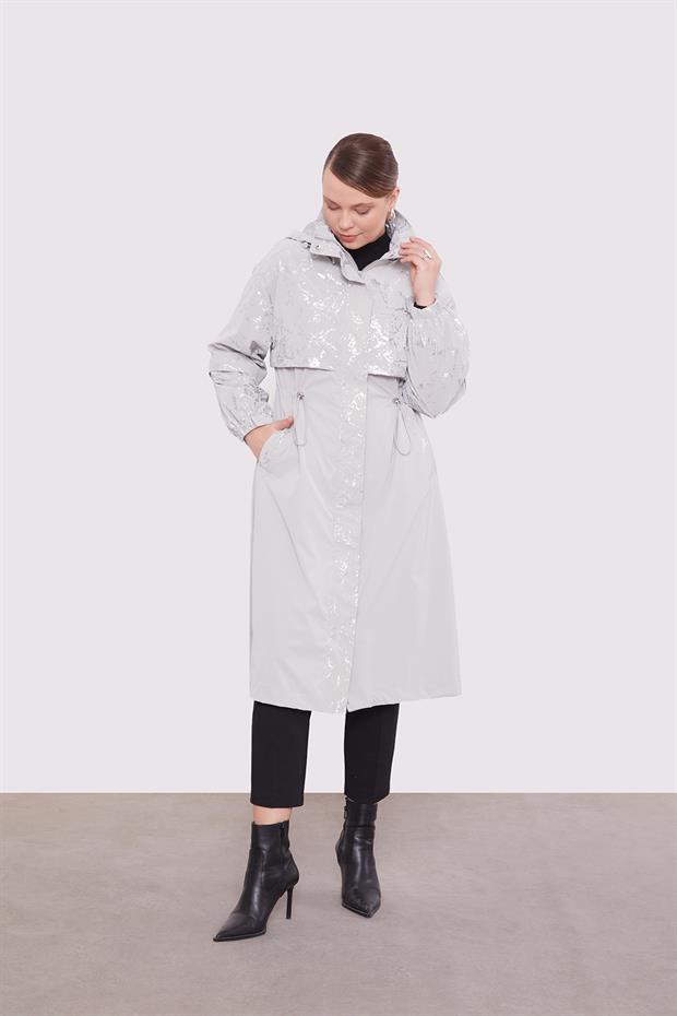 Taş Yansıma Detaylı Trençkot