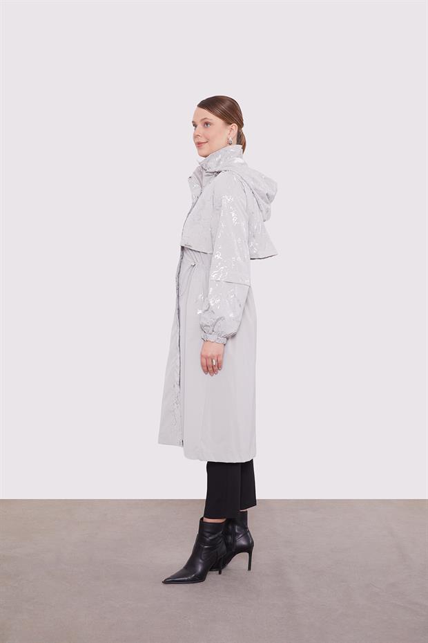 Taş Yansıma Detaylı Trençkot