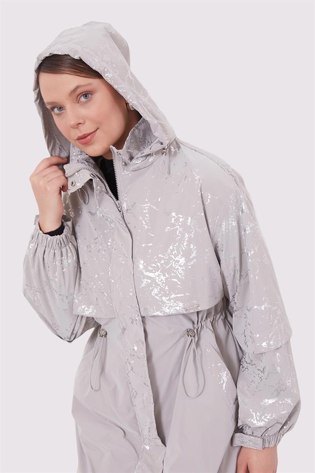 Taş Yansıma Detaylı Trençkot