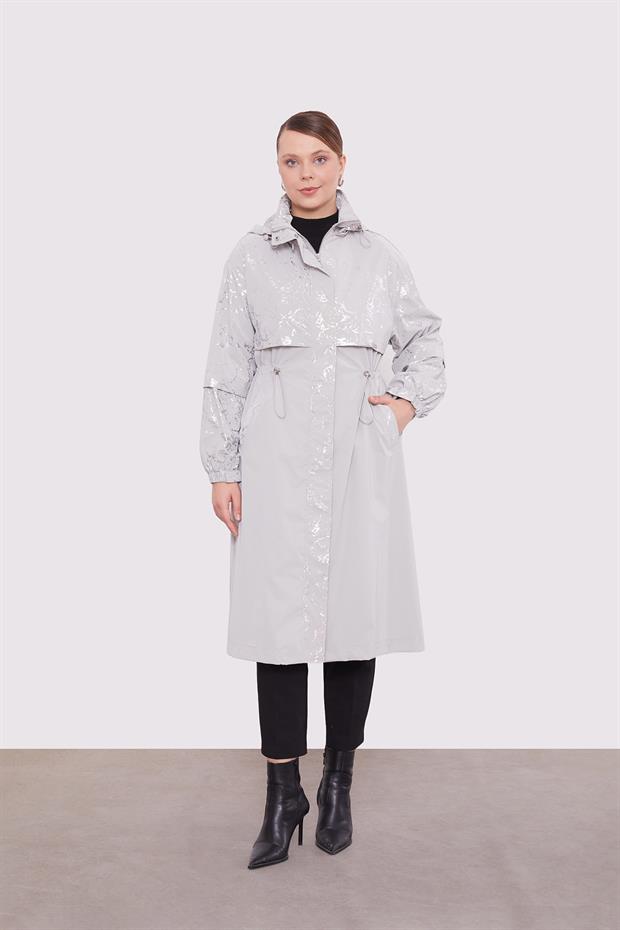 Taş Yansıma Detaylı Trençkot