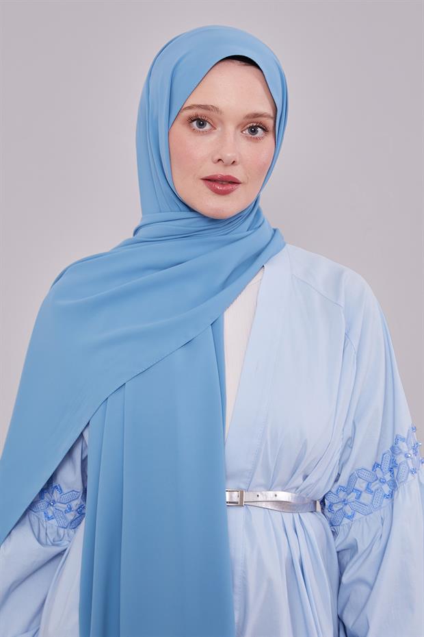 Turkuaz Düz Trend Şal