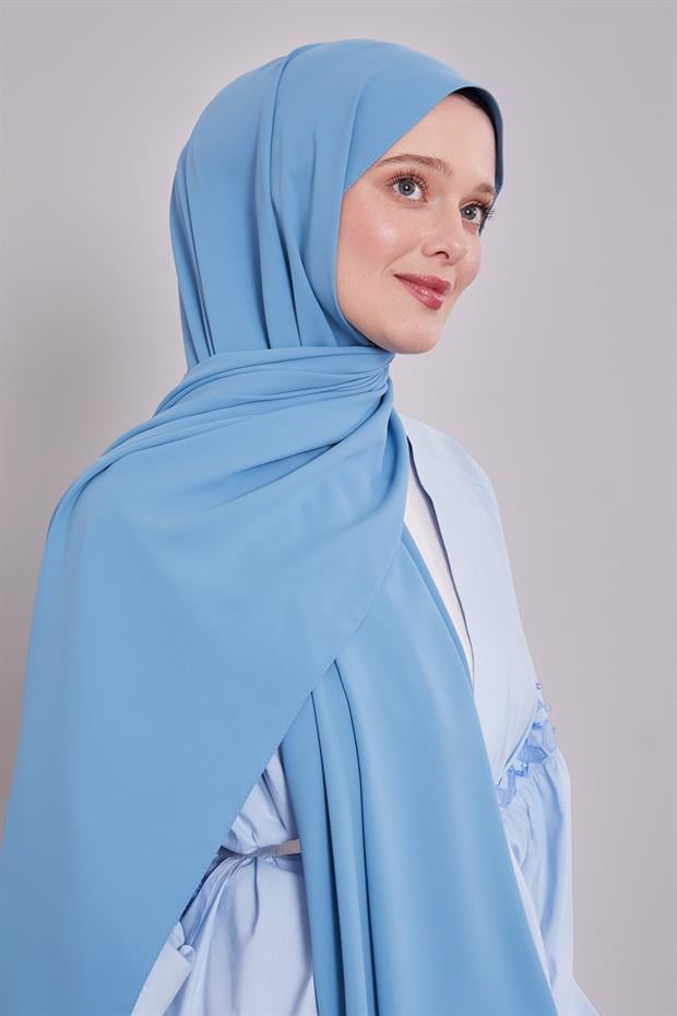 Turkuaz Düz Trend Şal