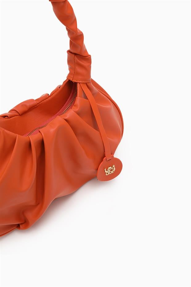 Turuncu Büzgü Askılı Omuz Çantası