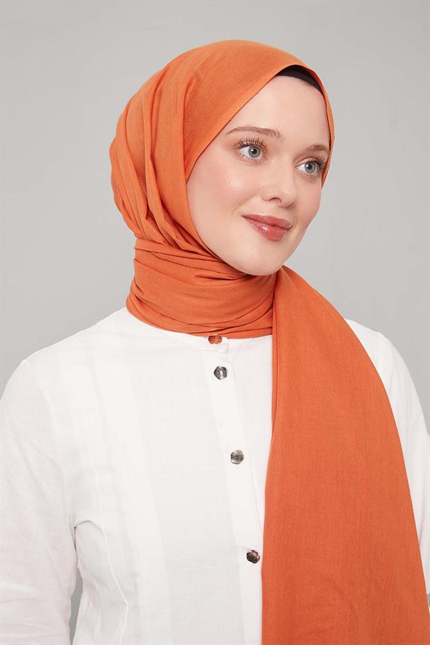 Turuncu Düz Tensel Şal