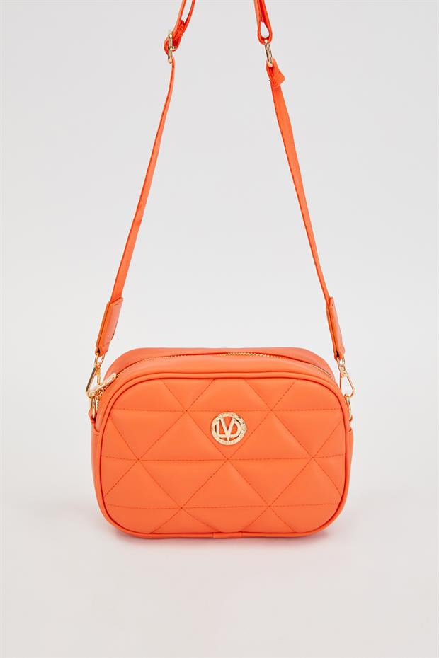 Turuncu Kapitone Ayarlanabilir Omuz Çantası