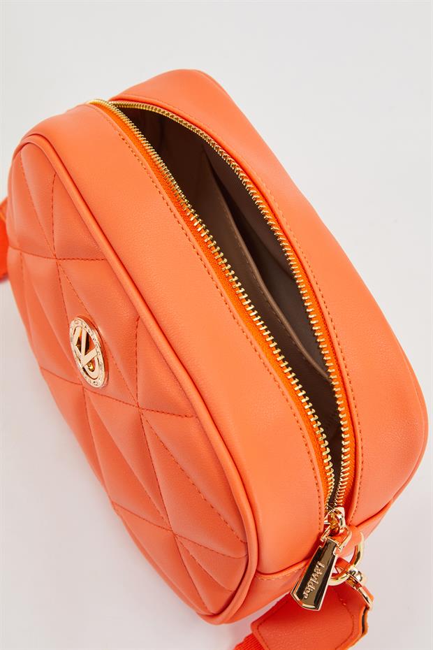 Turuncu Kapitone Ayarlanabilir Omuz Çantası