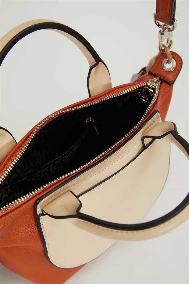 Turuncu Mini Çanta Aksesuar Detaylı El Çantası