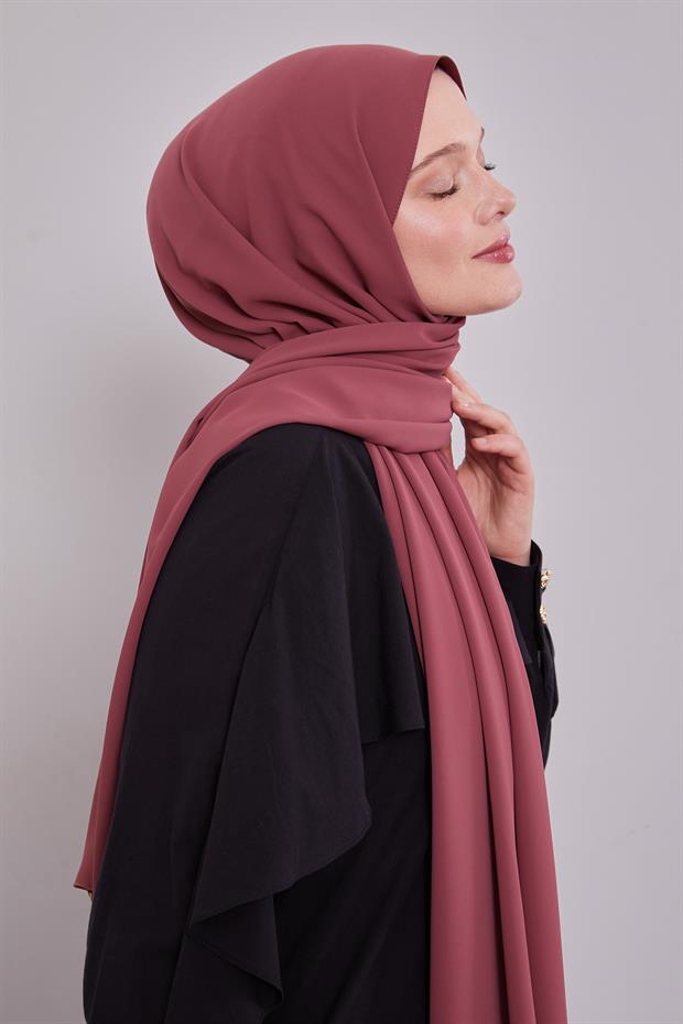 Vişne Düz Trend Şal