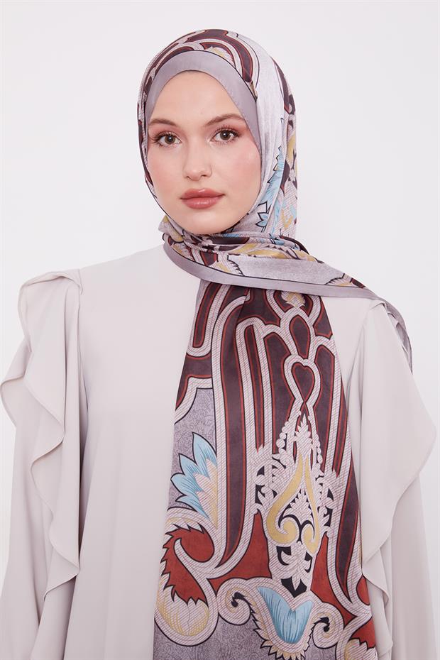 Vizon Baroklu Hint İpeği Şal