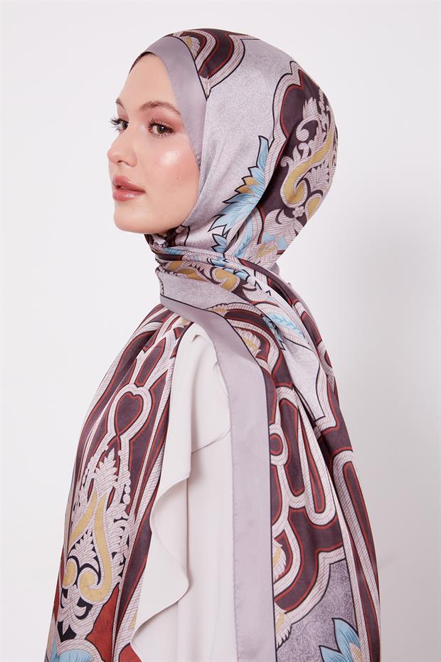 Vizon Baroklu Hint İpeği Şal